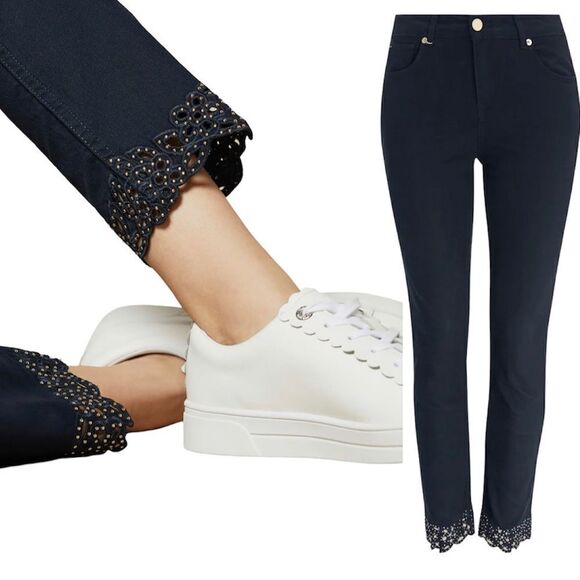 TED
BAKER Gold Bead Embroidered Hem Lillya Dainty Studded Jean retail $175 NWT - Picture 15 of 15